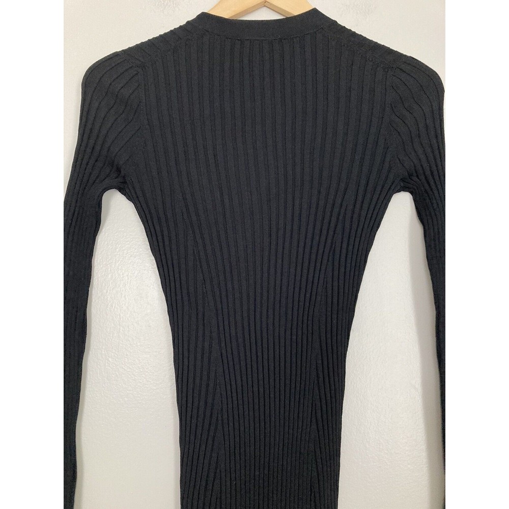 NEW Ted Baker Nardaa Longline Cardigan Dress Ribbed MEDIUM Black Viscose - Picture 15 of 16